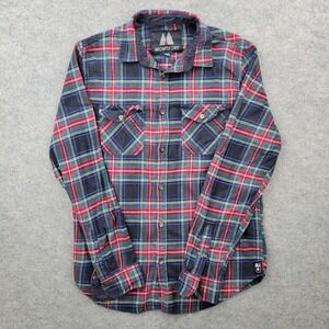 Montfort Shirt Mens Medium Multicolor Plaid Flannel Button Front‎ Long Sleeve